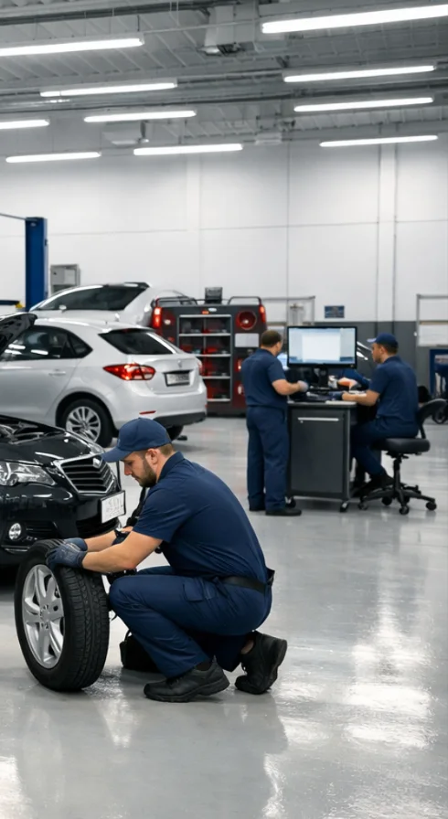 Profesional trabajando en un taller moderno